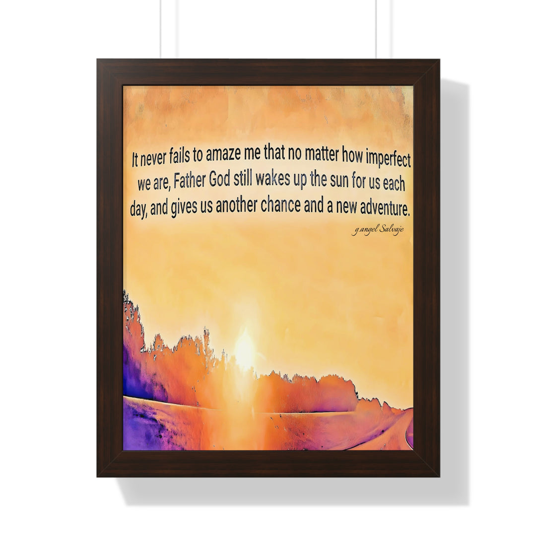God wakes the Sun , Framed PosterI