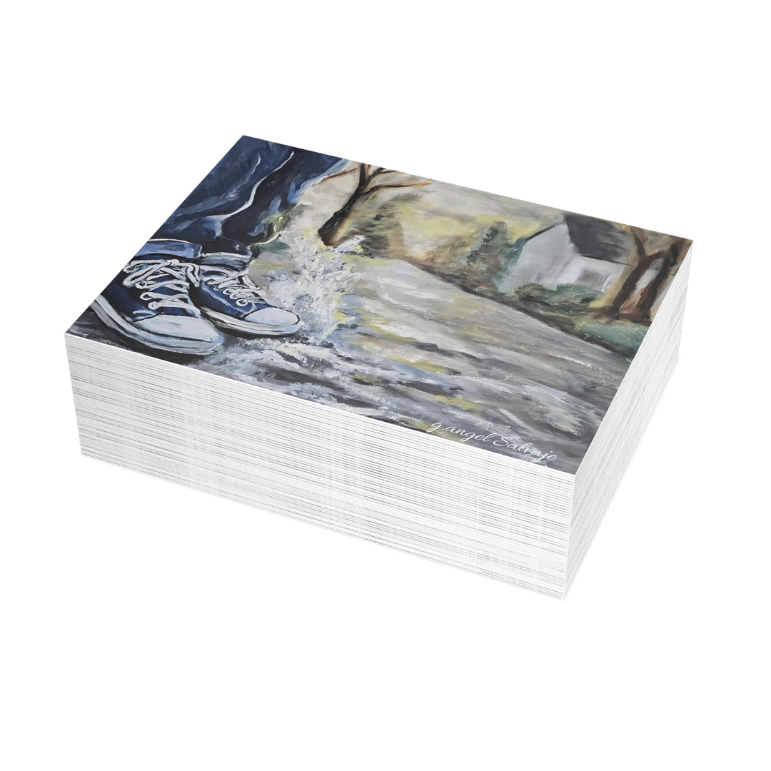 Artistic Postcard Bundle with Envelopes -Splashin' in the Puddles Perfect for Sending Heartfelt Messages