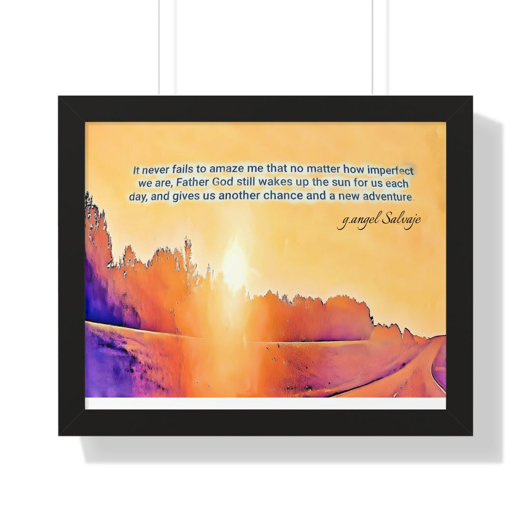 God Wakes The Sun Framed Horizontal Poster