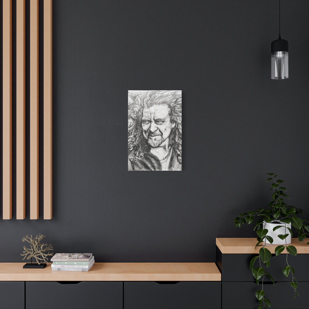 Robert Plant,B&W Rock and Roll Series Canvas Print