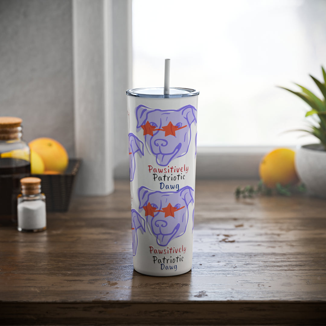 Hitch's Pawsitively Patriotic Steel Tumbler with Straw, 20oz