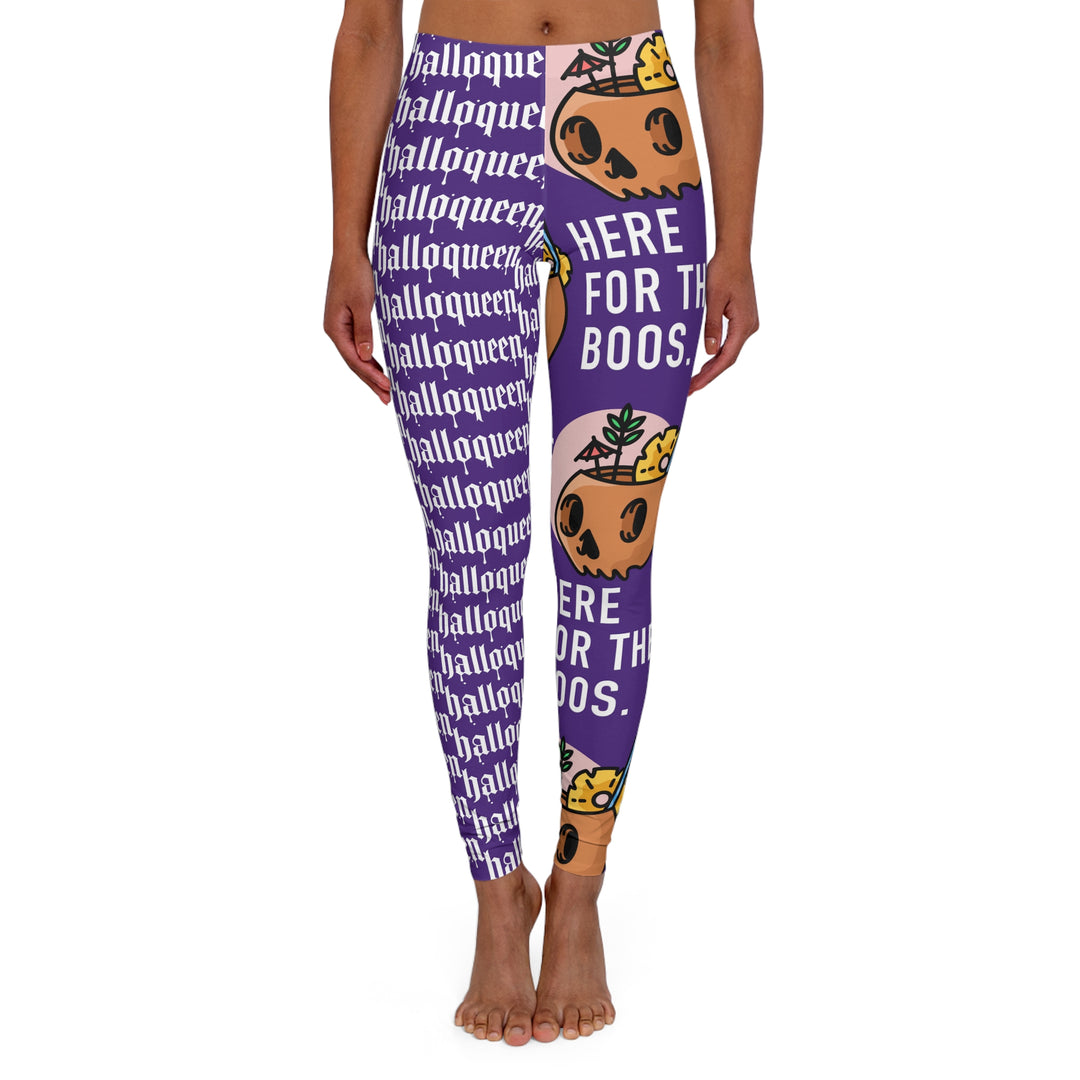 Halloqueen Here for the Boos Women's Spandex Leggings (AOP)