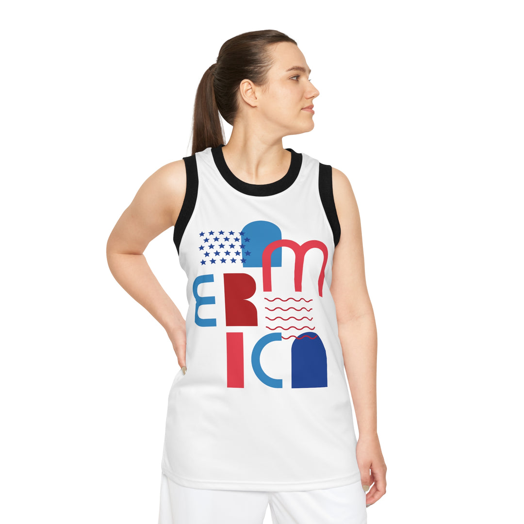 America Unisex Basketball Jersey (AOP)