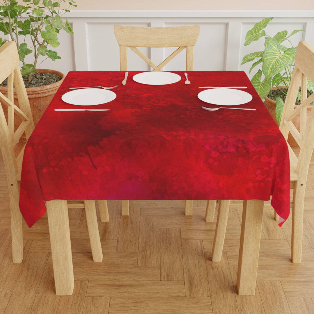 Marbled Deep Red Tablecloth