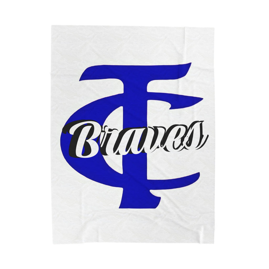 White Personalized Plush Blanket - Braves Team Spirit Throw for Cozy Nights