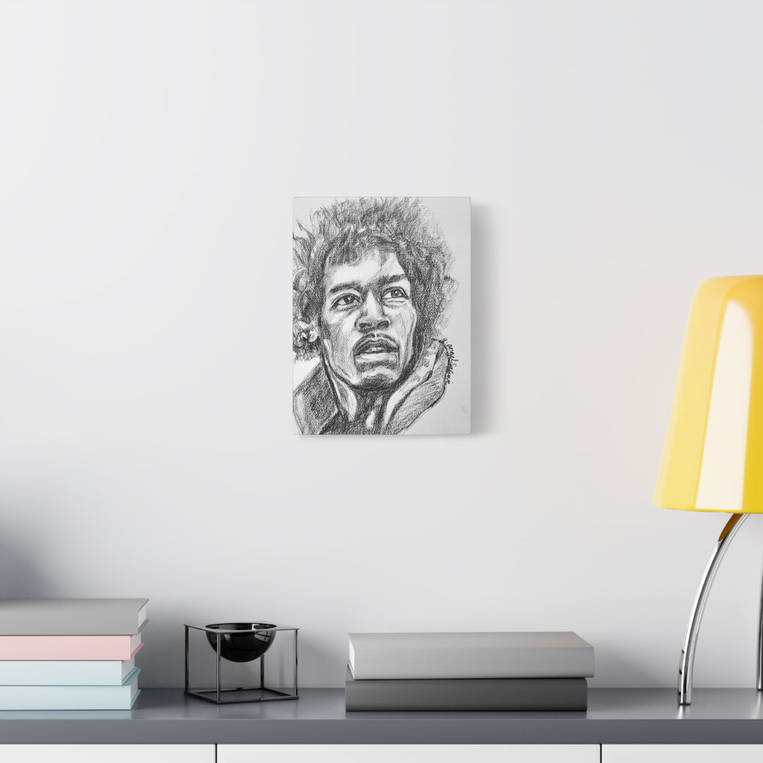 Jimi Hendrix,  B&W Rock and Roll Series Matte Canvas, Stretched, 1.25"
