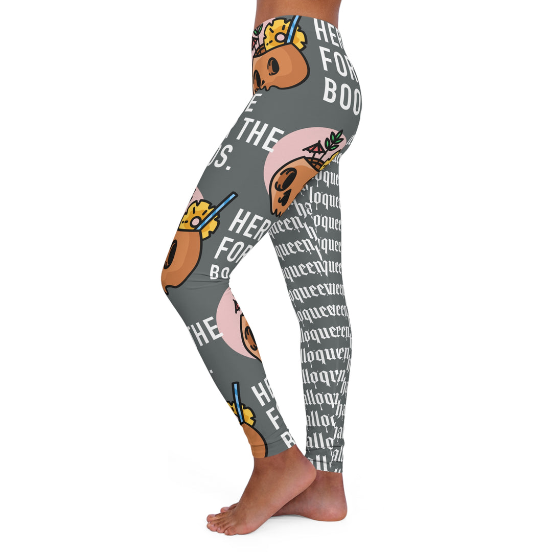 Halloqueen Here for the Boos Women's Spandex Leggings (AOP)