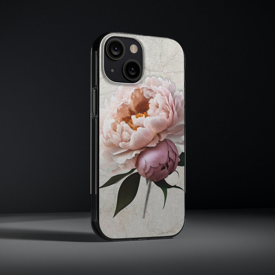 Peony on Marble  Soft Phone Cases
