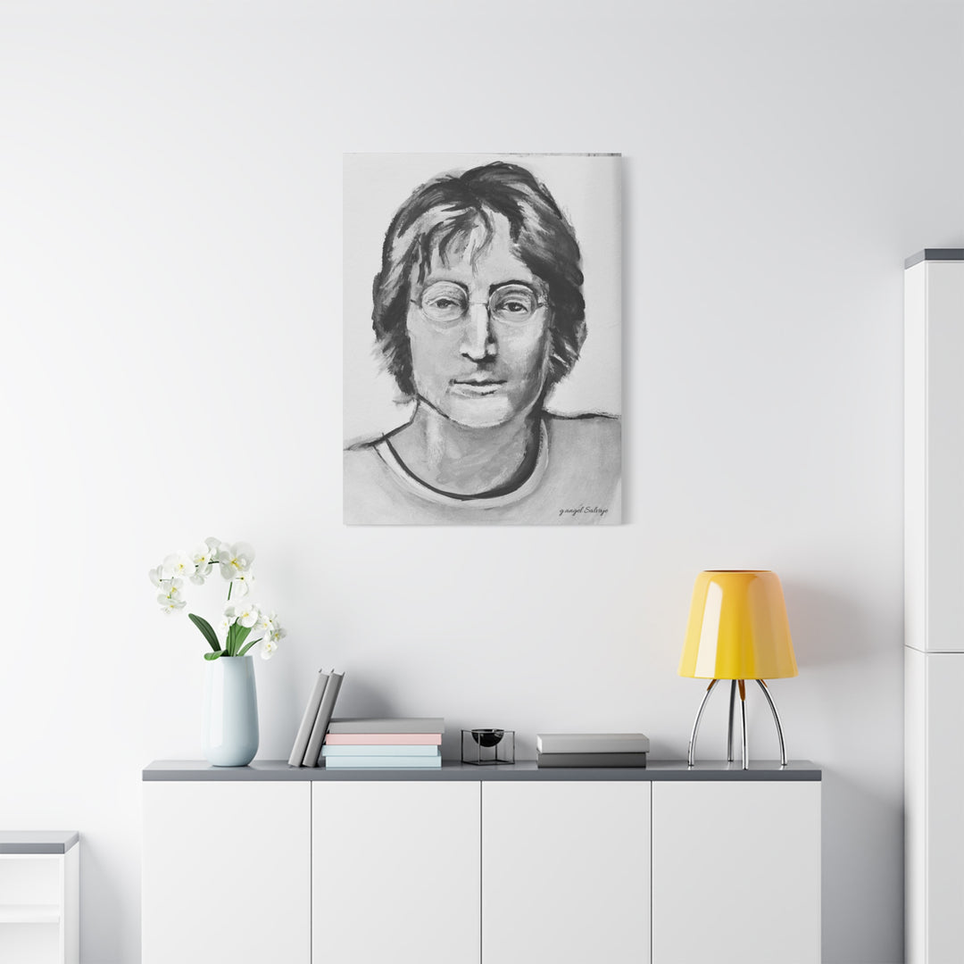 Black and White, John Lennon Canvas Print