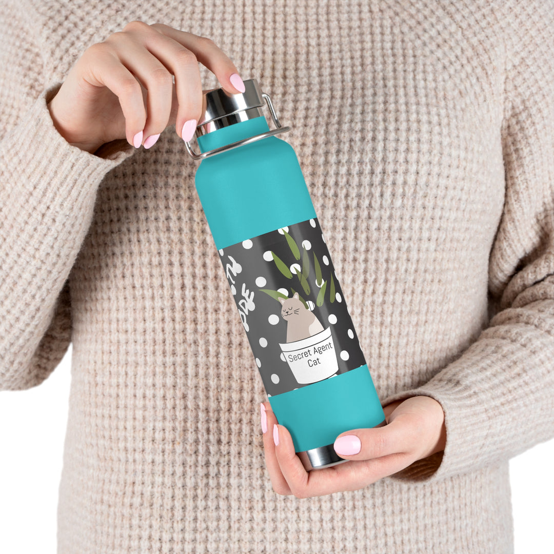 Secret Agent Cat Copper Vacuum Insulated Bottle, 22oz