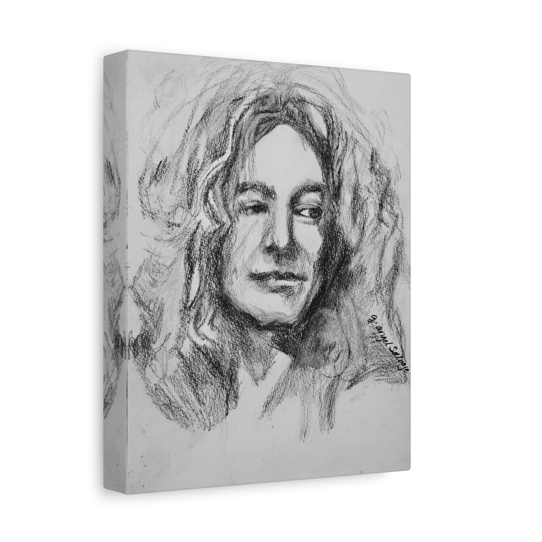 Robert Plant,  B&W Rock and Roll Series, Matte Canvas, Stretched, 1.25"