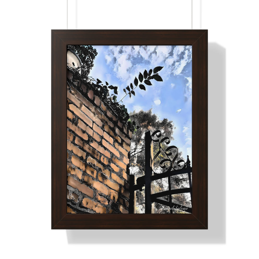 An Ivy Green Sky Framed Vertical Poster