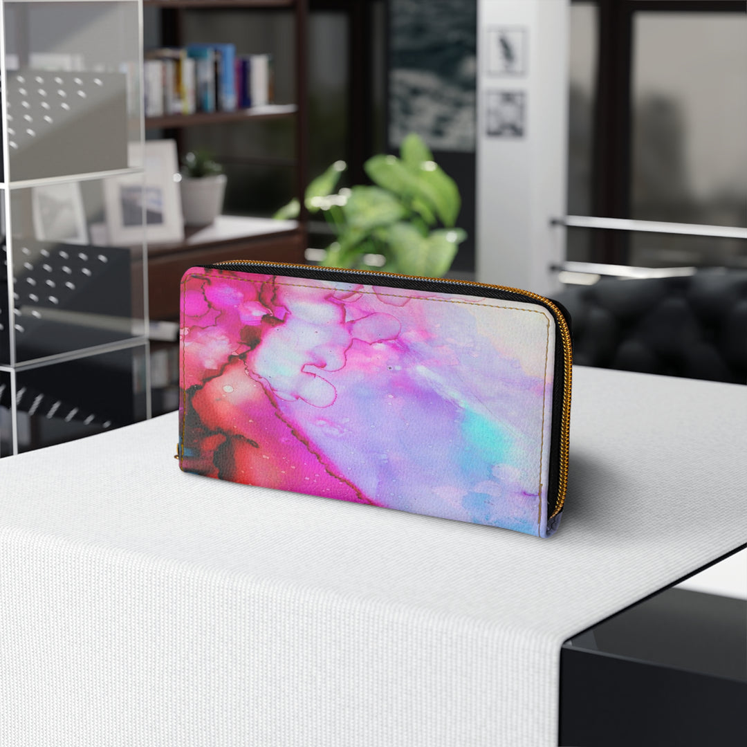 Color Swirl Zipper Wallet