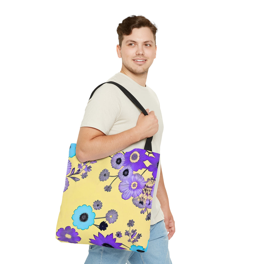 Purple Flowers Dancing on SunshineTote Bag (AOP)