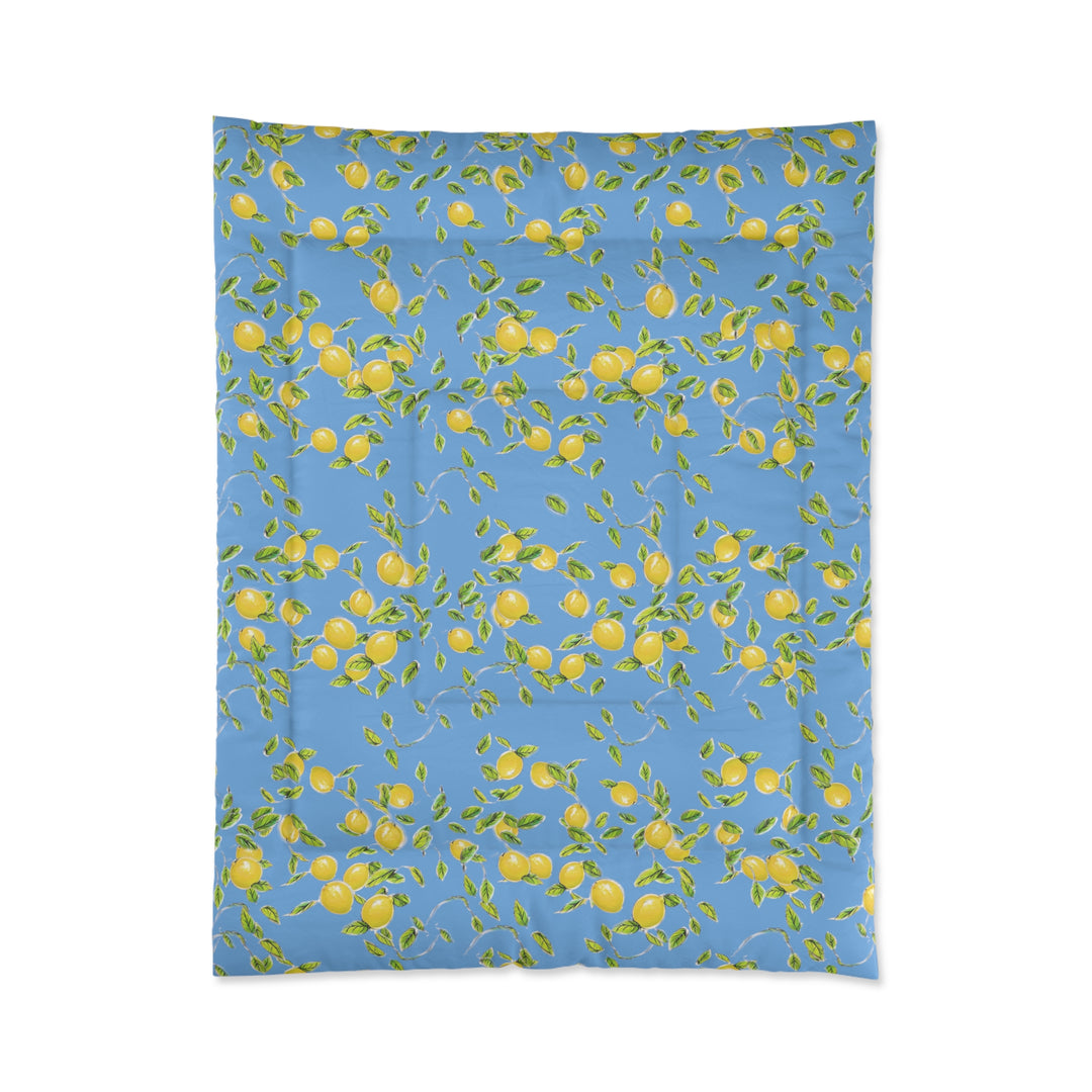 Bunches of Lemons on blue Comforter