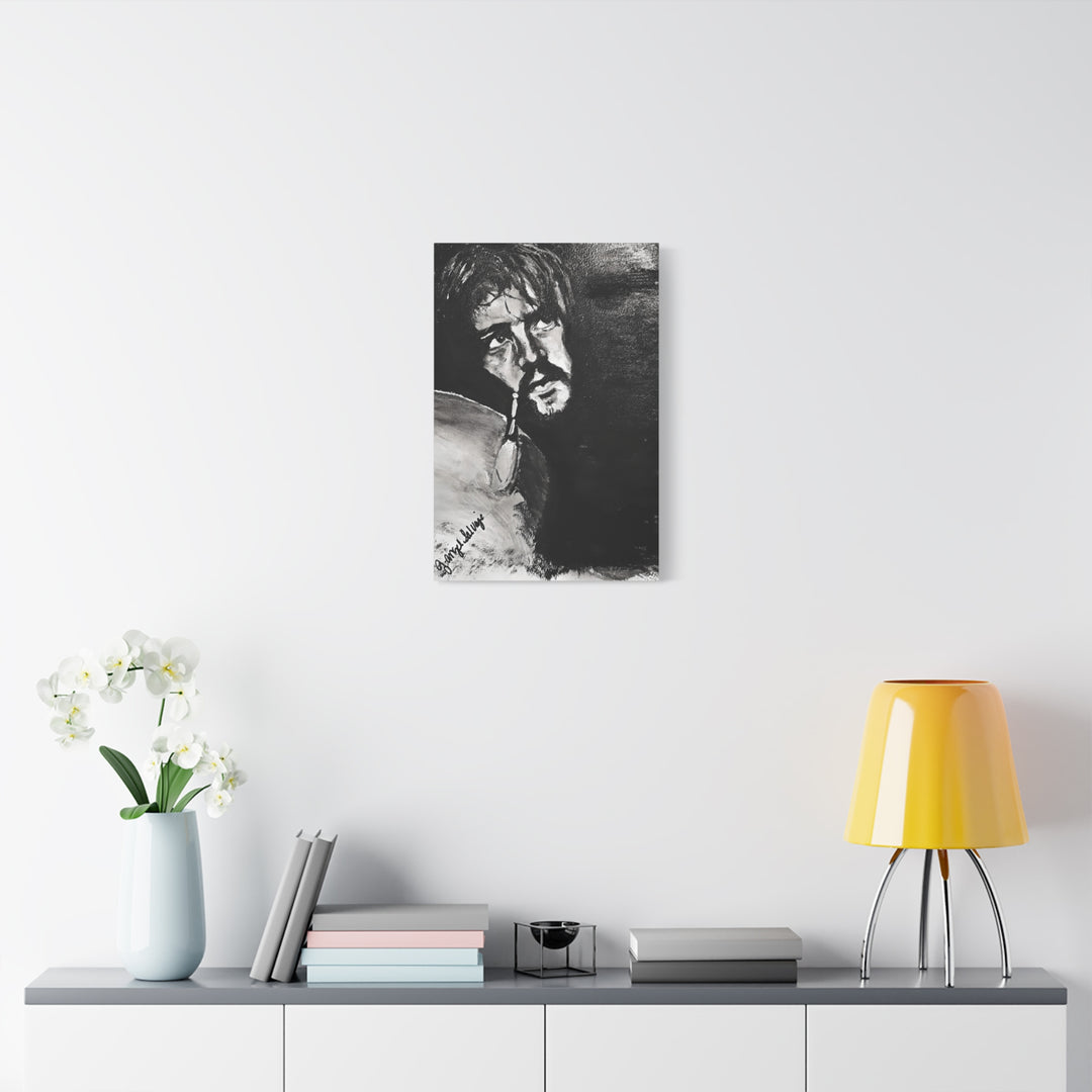Canvas Print - Jon Bonham Black and White Painting