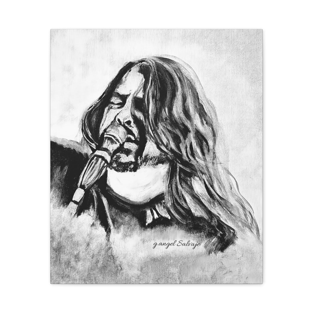 Dave Grohl, B&W Rock &Roll Series Matte Canvas, Stretched, 1.25"