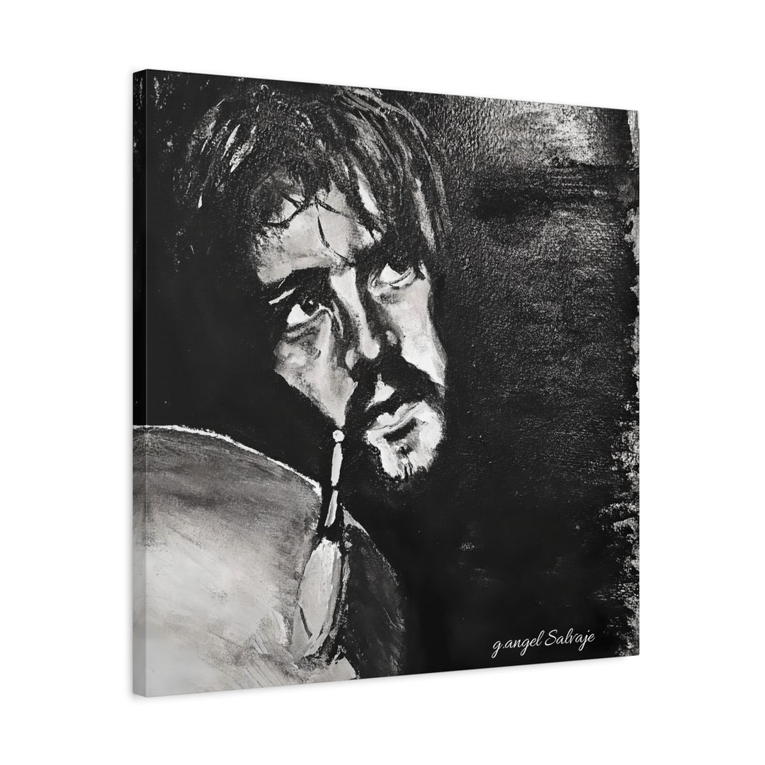 Canvas Print - Jon Bonham Black and White Painting
