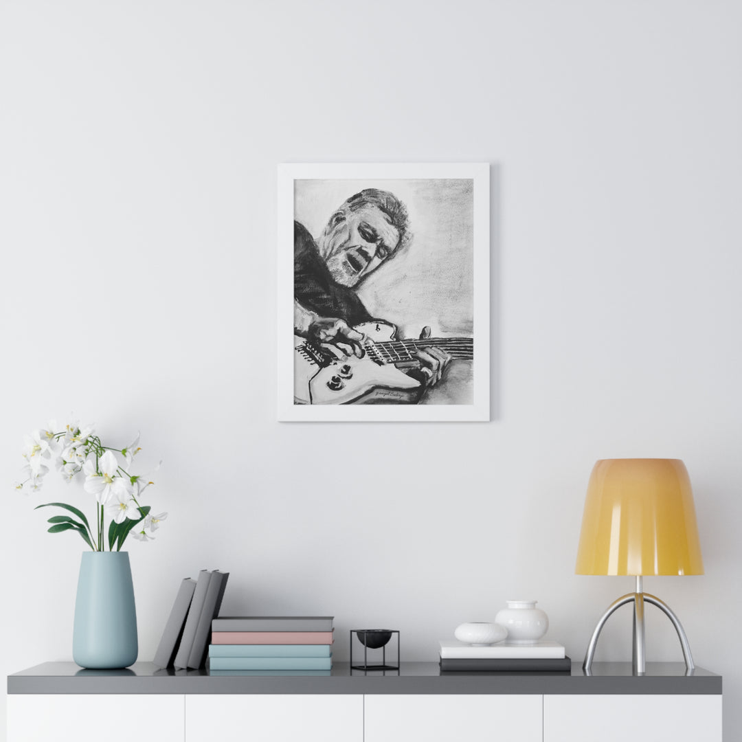 Vertical Poster, Eddie Van Halen Black and White Portrait