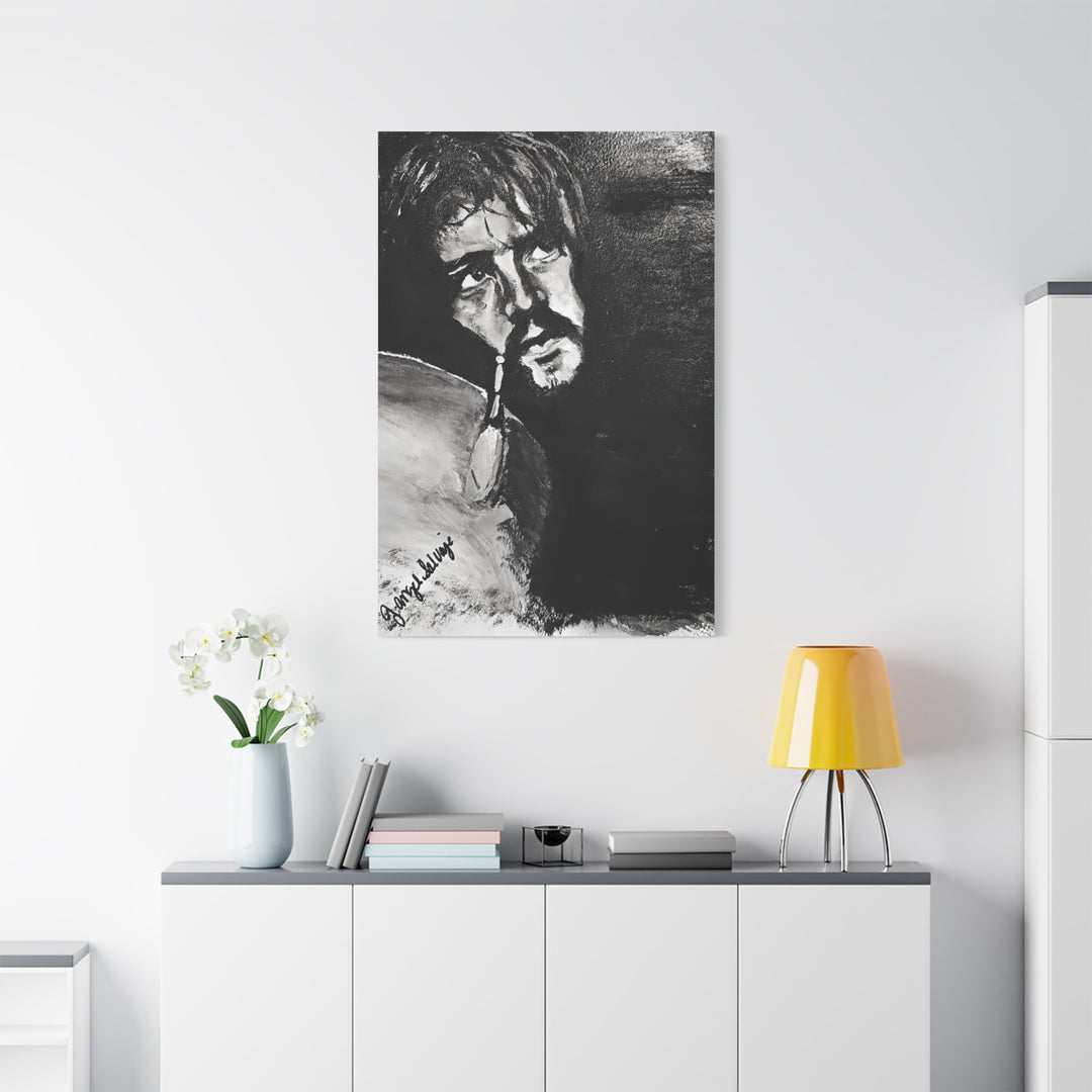 Canvas Print - Jon Bonham Black and White Painting