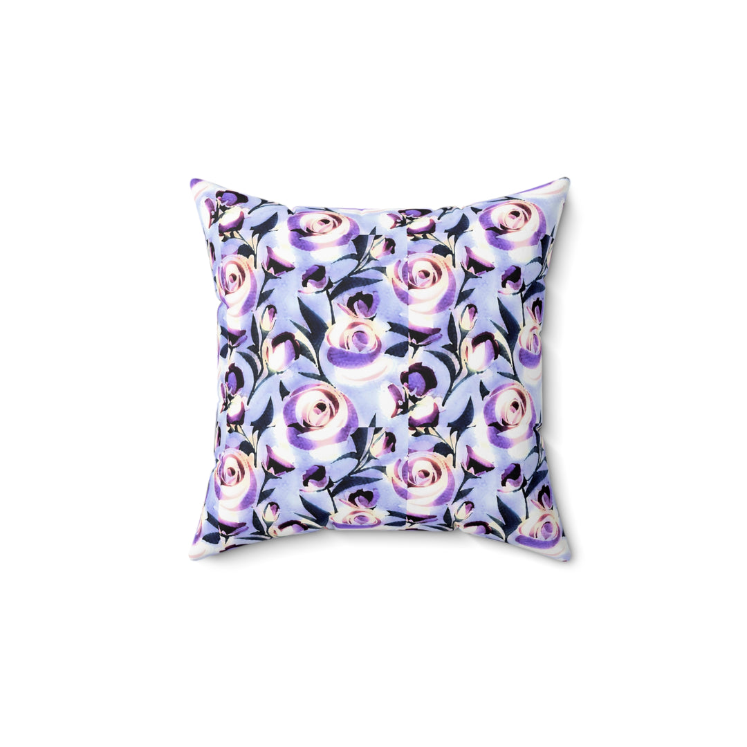 Lavender Roses Faux Suede Square Pillow