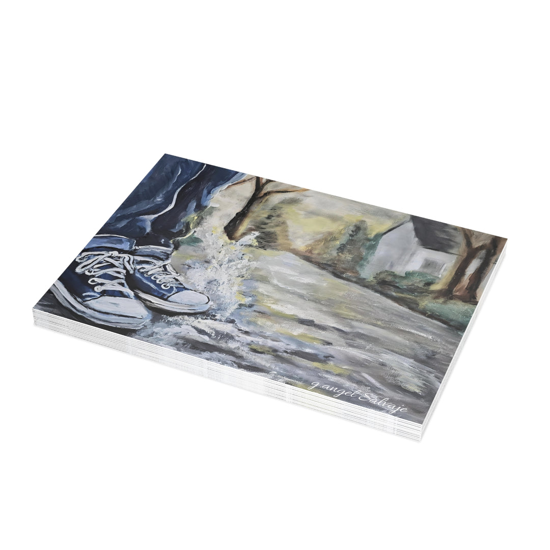 Artistic Postcard Bundle with Envelopes -Splashin' in the Puddles Perfect for Sending Heartfelt Messages