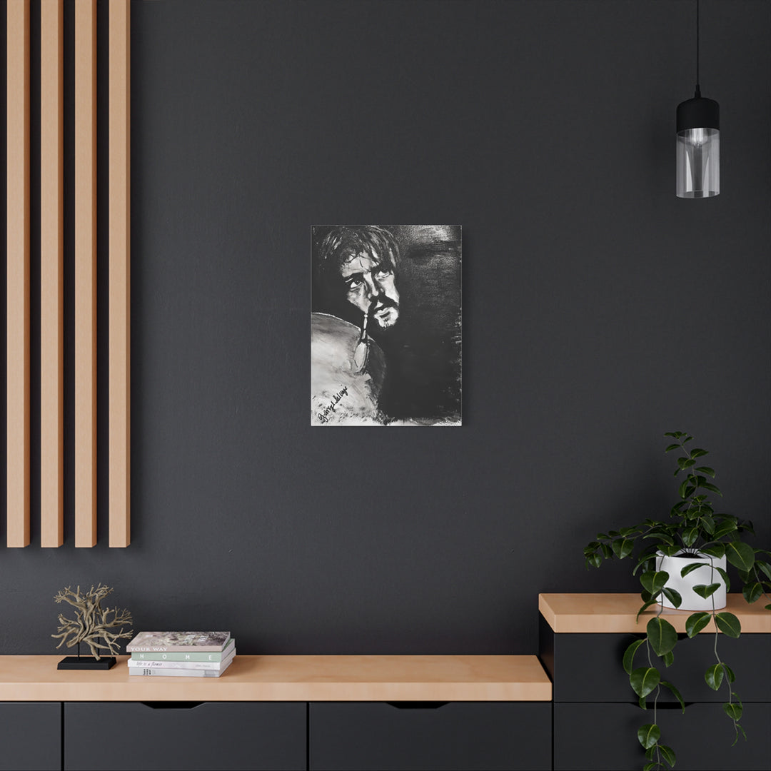 Canvas Print - Jon Bonham Black and White Painting