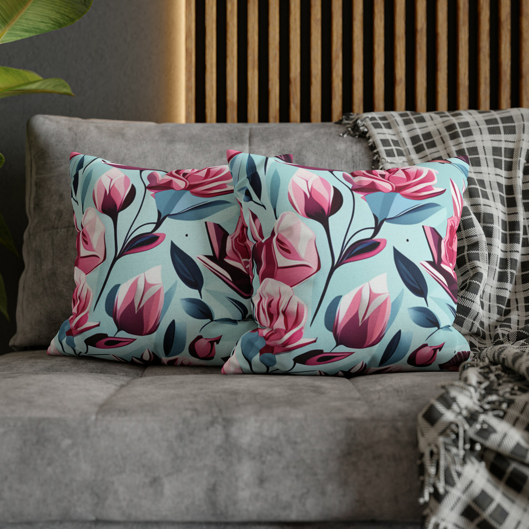Roses are Pink Spun Polyester Square Pillow Case