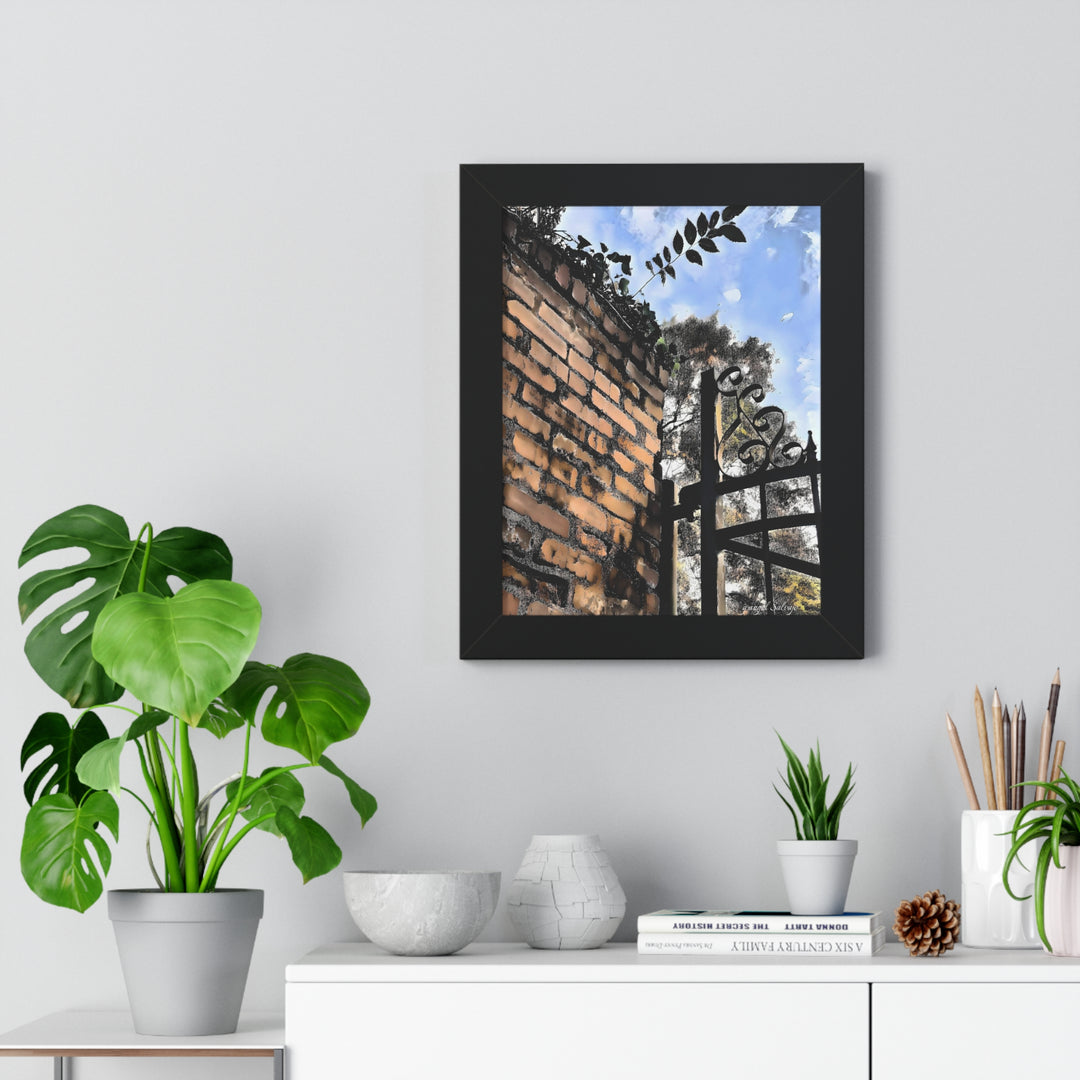 An Ivy Green Sky Framed Vertical Poster