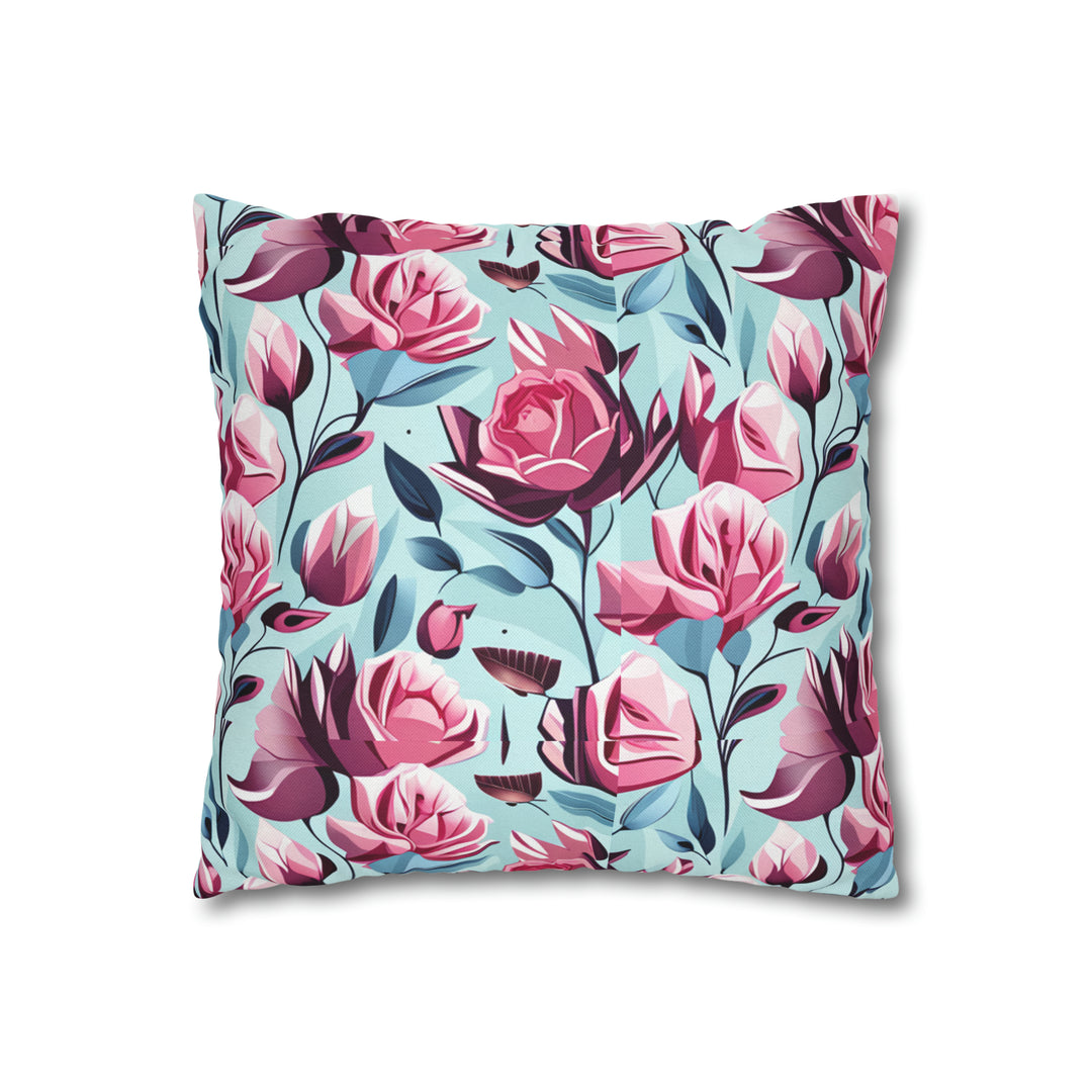 Roses are Pink small print  Spun Polyester Square Pillow Case
