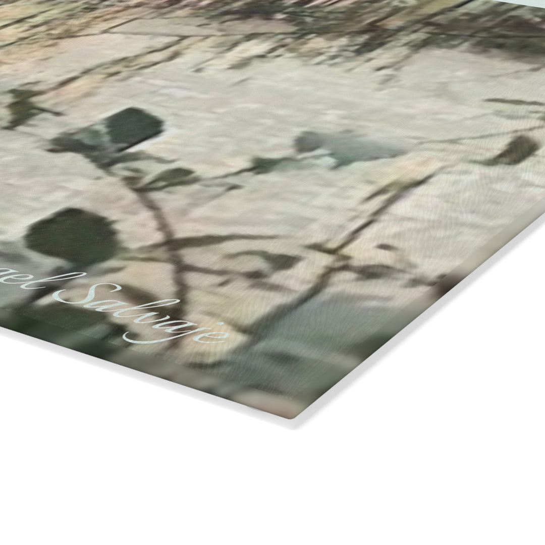 Consume the Living Water; Glass Cutting Board