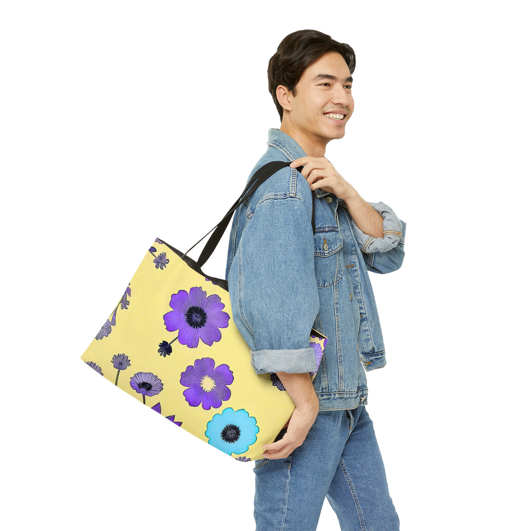 Purple Flowers Dancing on Sunshine Weekender Tote Bag