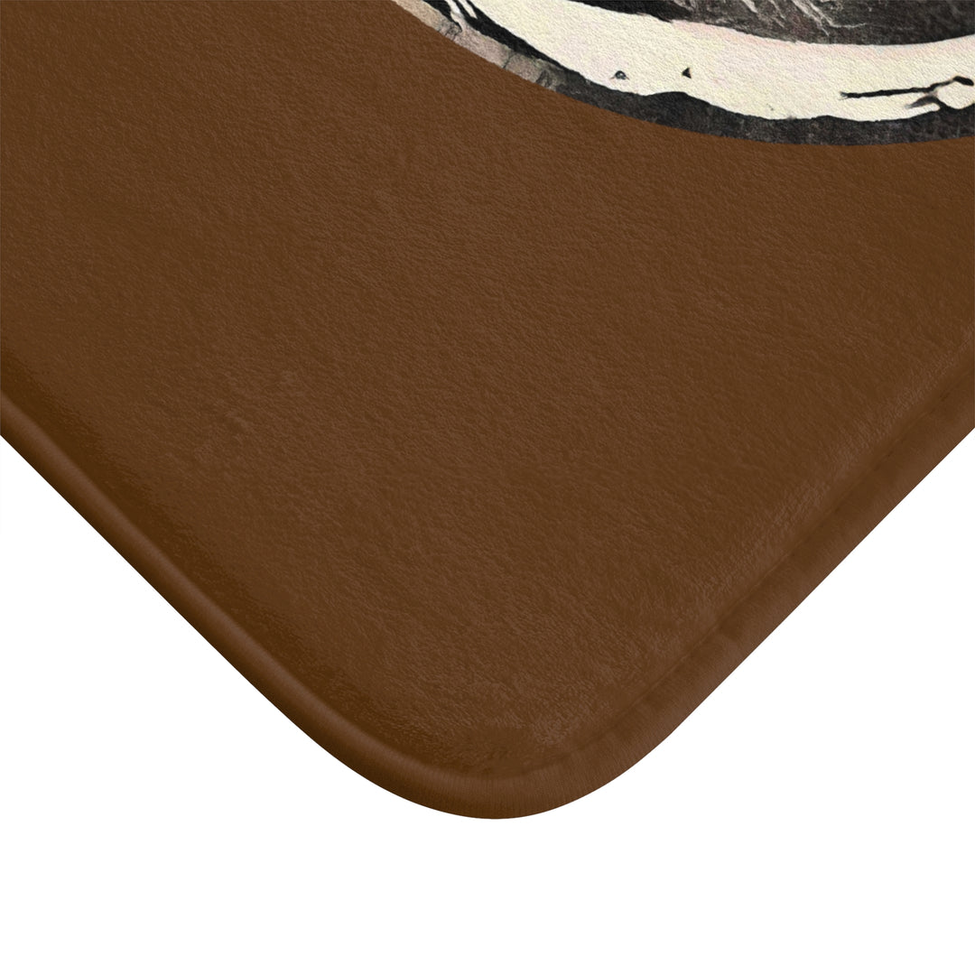 A Little Sketchy Dark Brown Bath Mat