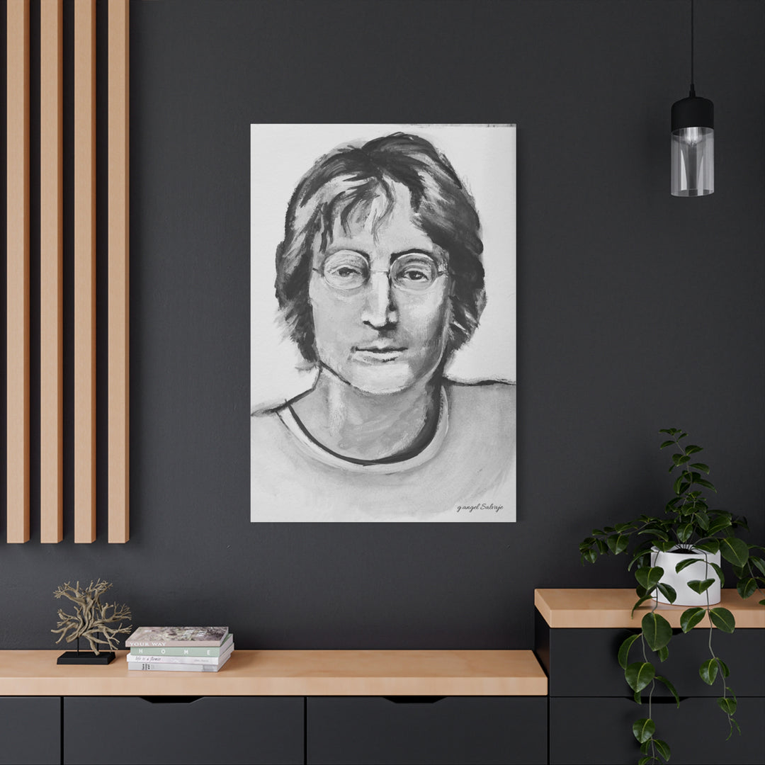 Black and White, John Lennon Canvas Print