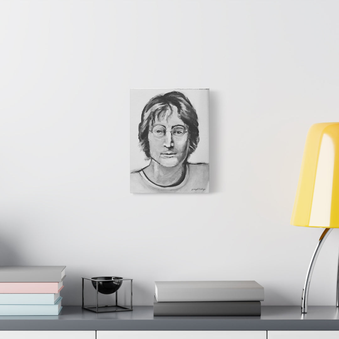 Black and White, John Lennon Canvas Print