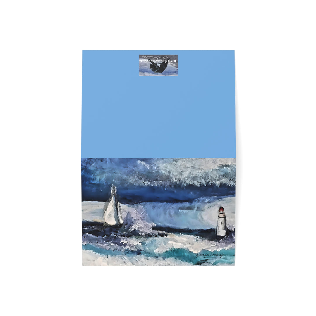 Coastal Elegance blank Thank you/Greeting Cards - Anybody Listening?– Set of 1, 10, 30, or 50 - Perfect for Any Occasion