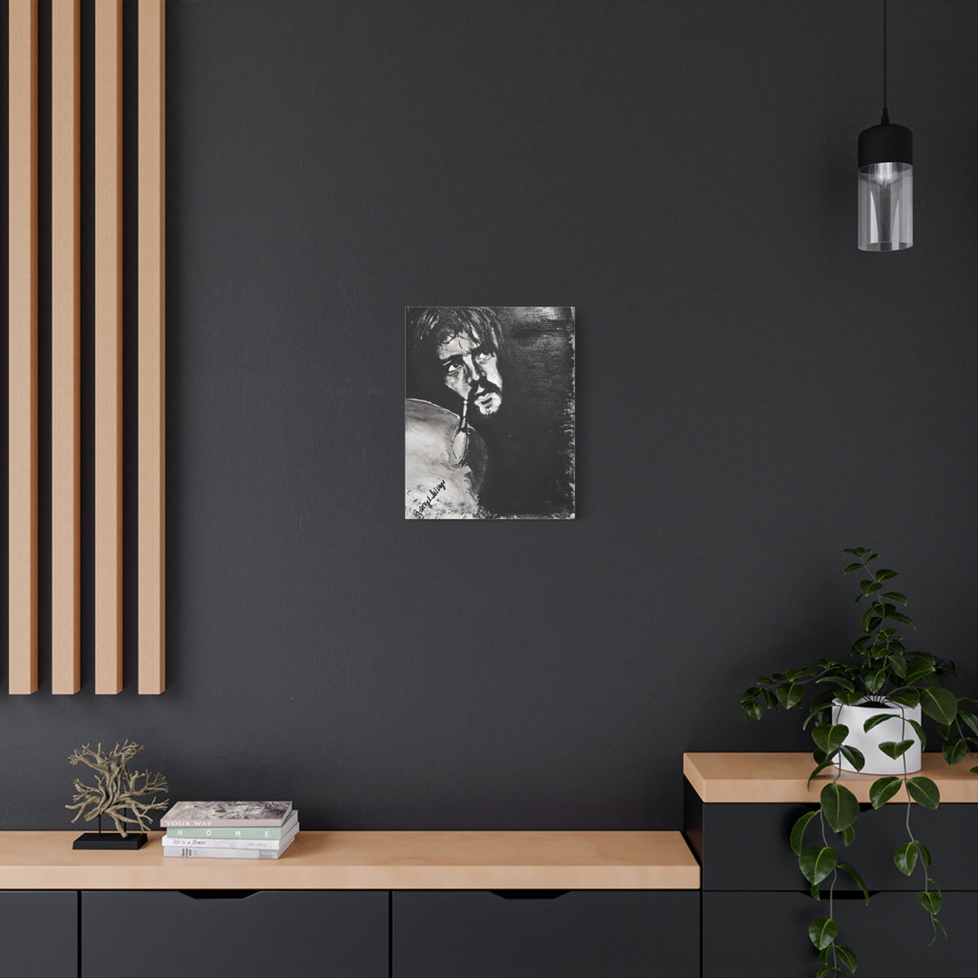 Canvas Print - Jon Bonham Black and White Painting