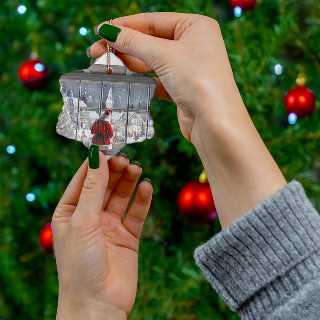 Santa Knows Ceramic Ornament, 4 Shapes