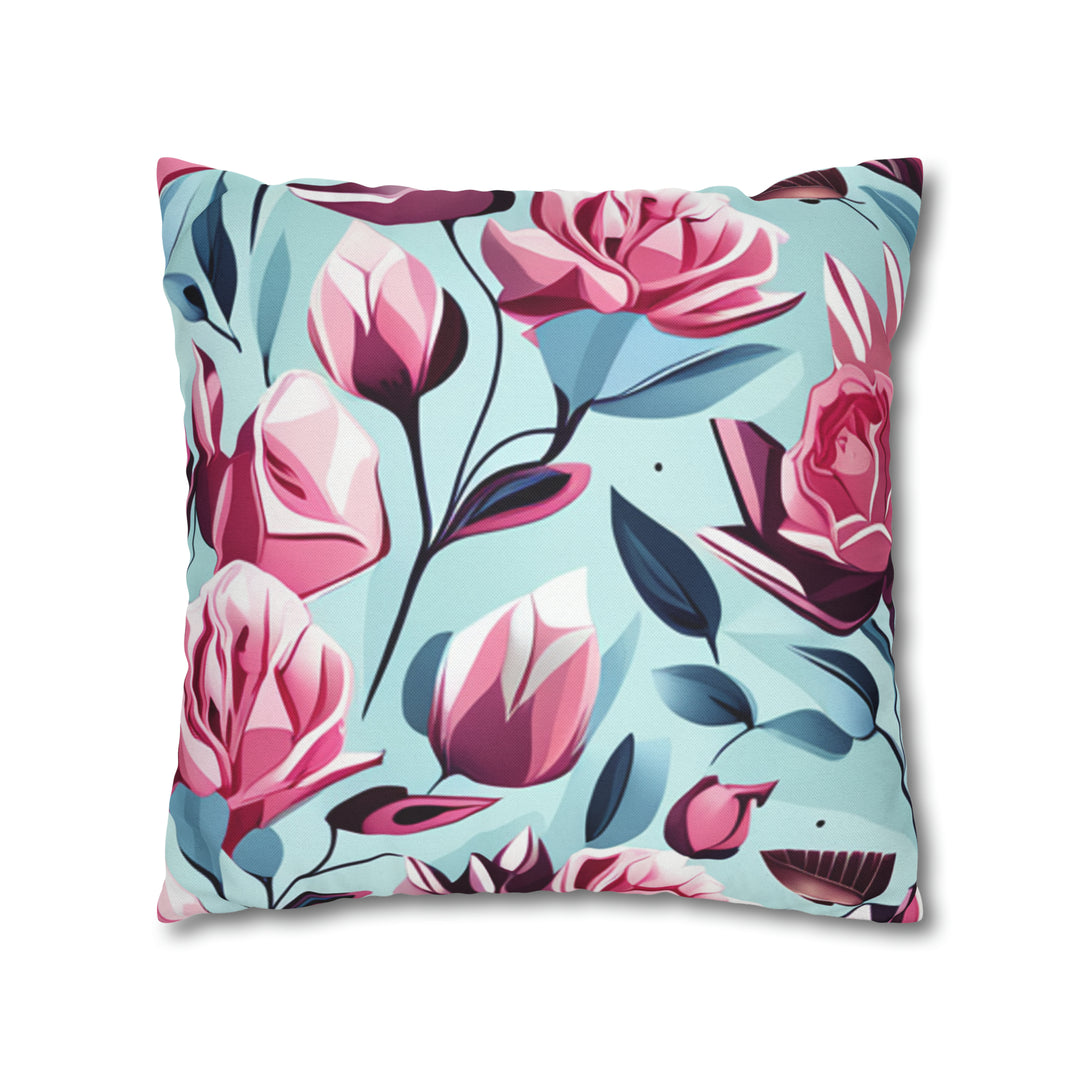 Roses are Pink Spun Polyester Square Pillow Case