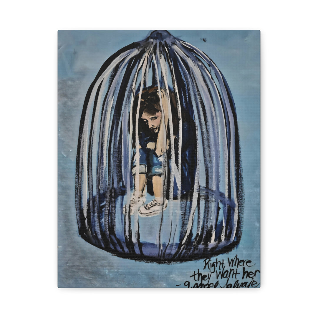 Emotional Matte Canvas Art - 'Right Where They Want Her'