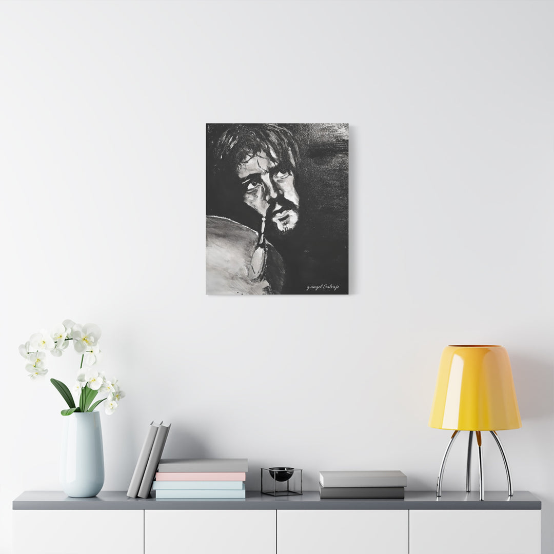 Canvas Print - Jon Bonham Black and White Painting