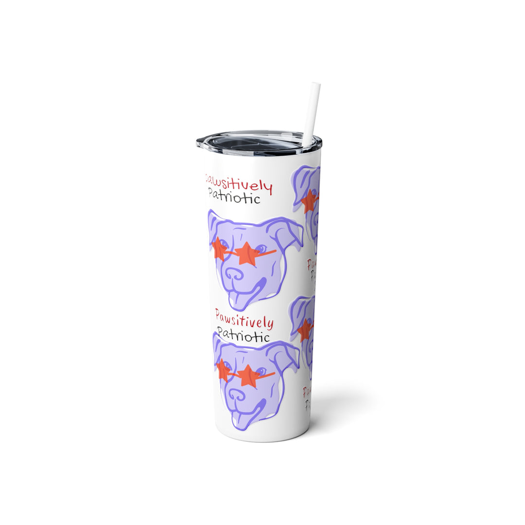 Hitch's Pawsitively Patriotic Steel Tumbler with Straw, 20oz