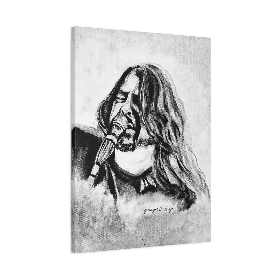 Dave Grohl, B&W Rock &Roll Series Matte Canvas, Stretched, 1.25"