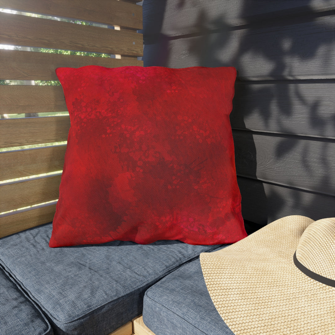 Marbled Deep Red Outdoor Pillows