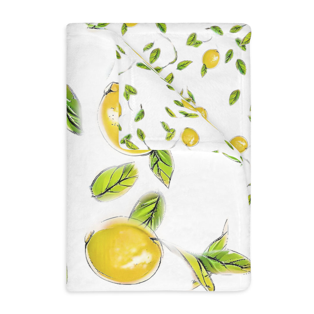 Lemon Velveteen Minky Blanket (Two-sided print)