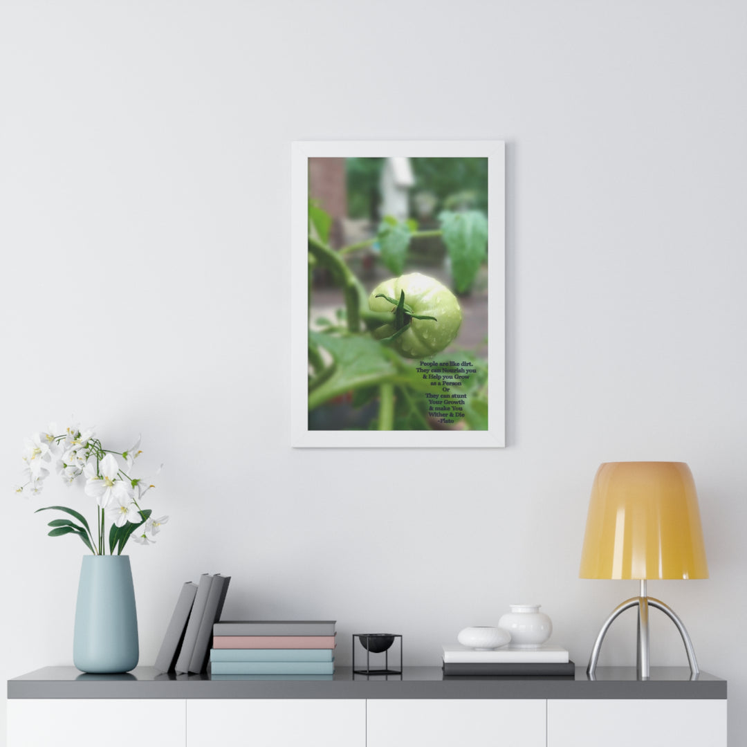 What type of soil are you? PLATO QUOTE, Framed Vertical Poster