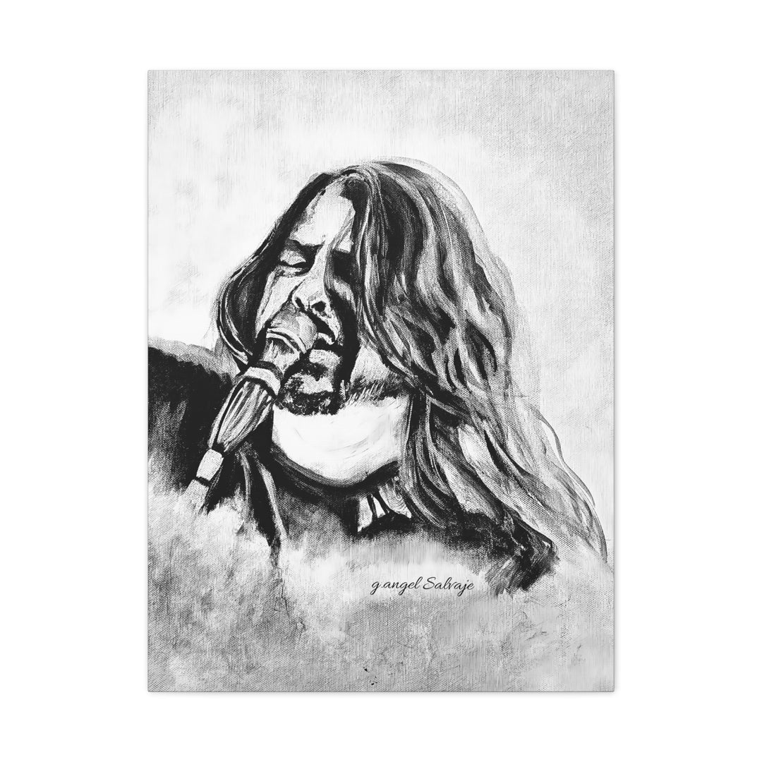 Dave Grohl, B&W Rock &Roll Series Matte Canvas, Stretched, 1.25"