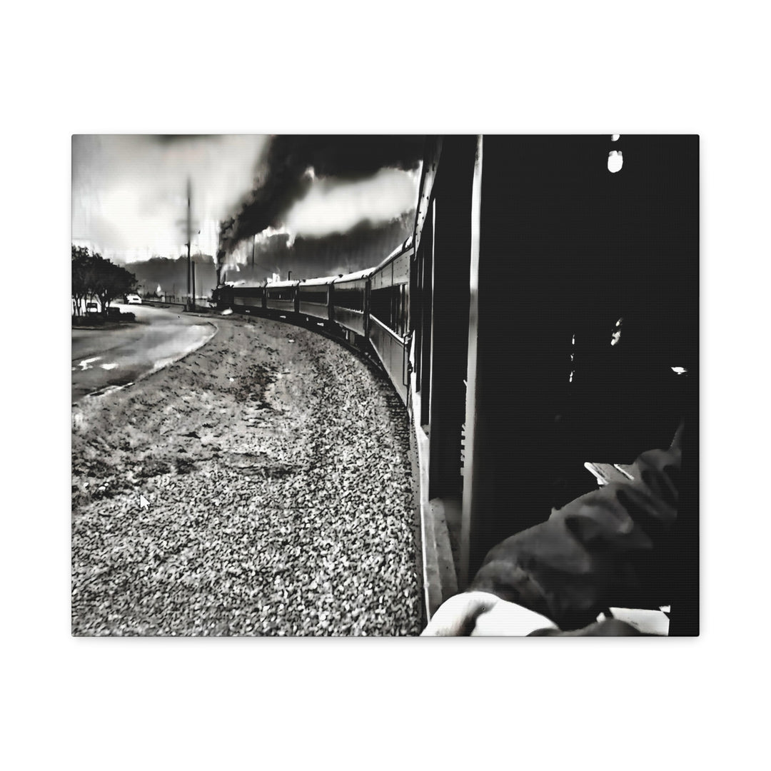 Canvas Art - Leaving Heartbreak Station, Black and White