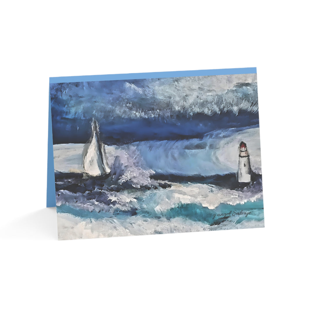 Coastal Elegance blank Thank you/Greeting Cards - Anybody Listening?– Set of 1, 10, 30, or 50 - Perfect for Any Occasion
