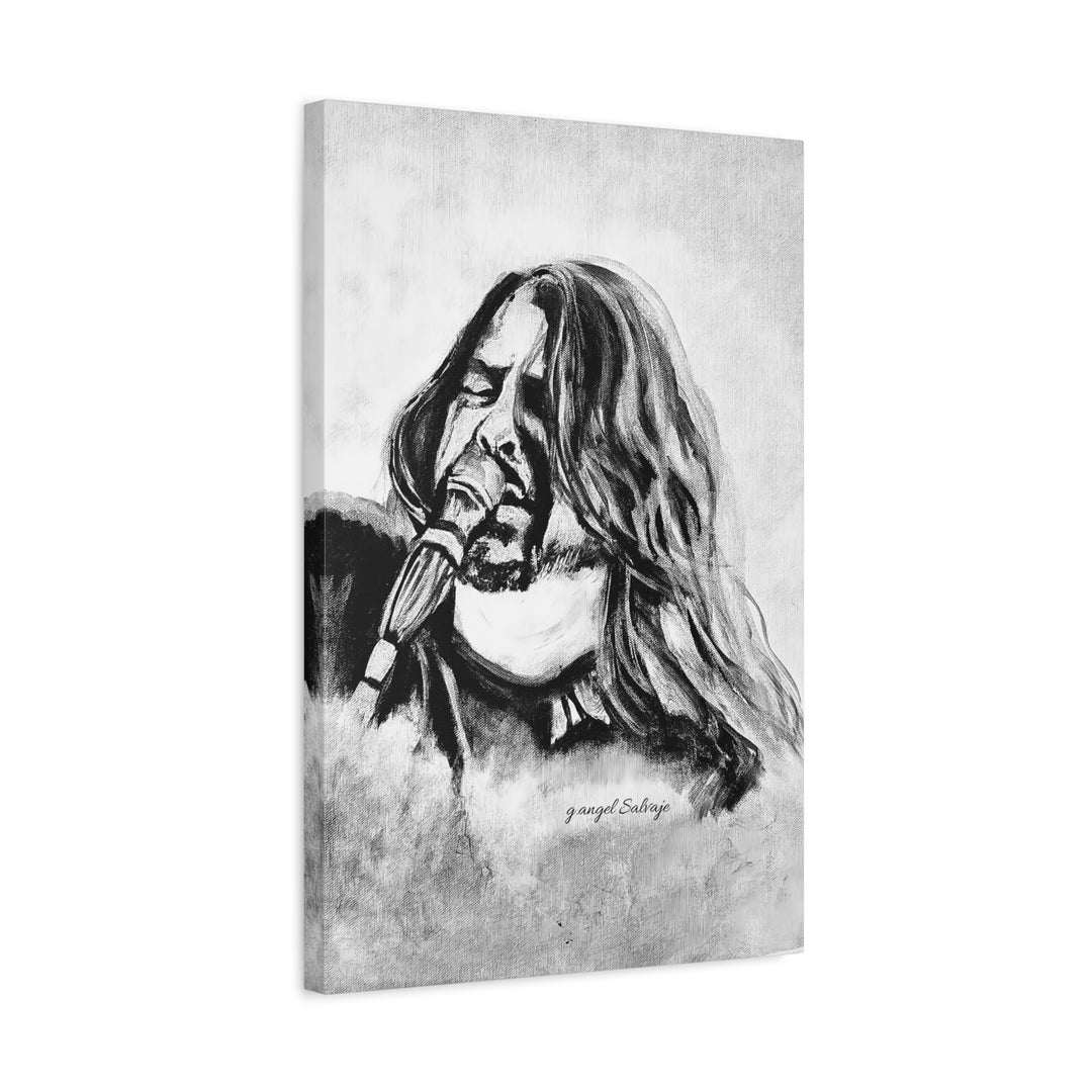 Dave Grohl, B&W Rock &Roll Series Matte Canvas, Stretched, 1.25"